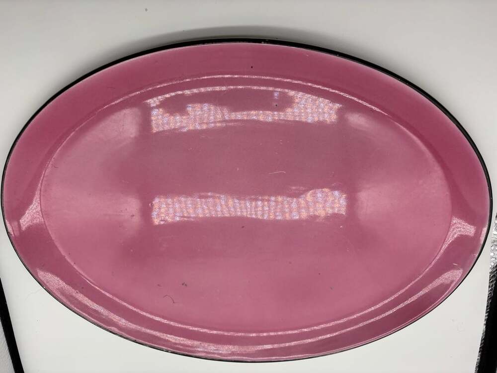 Bursley Ltd Crown Pottery England Vintage Pink Oval Serving Platter